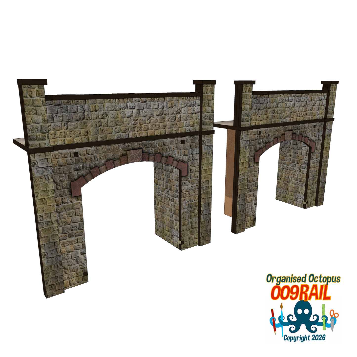 OO-9 Scale Stone Arc Bridge