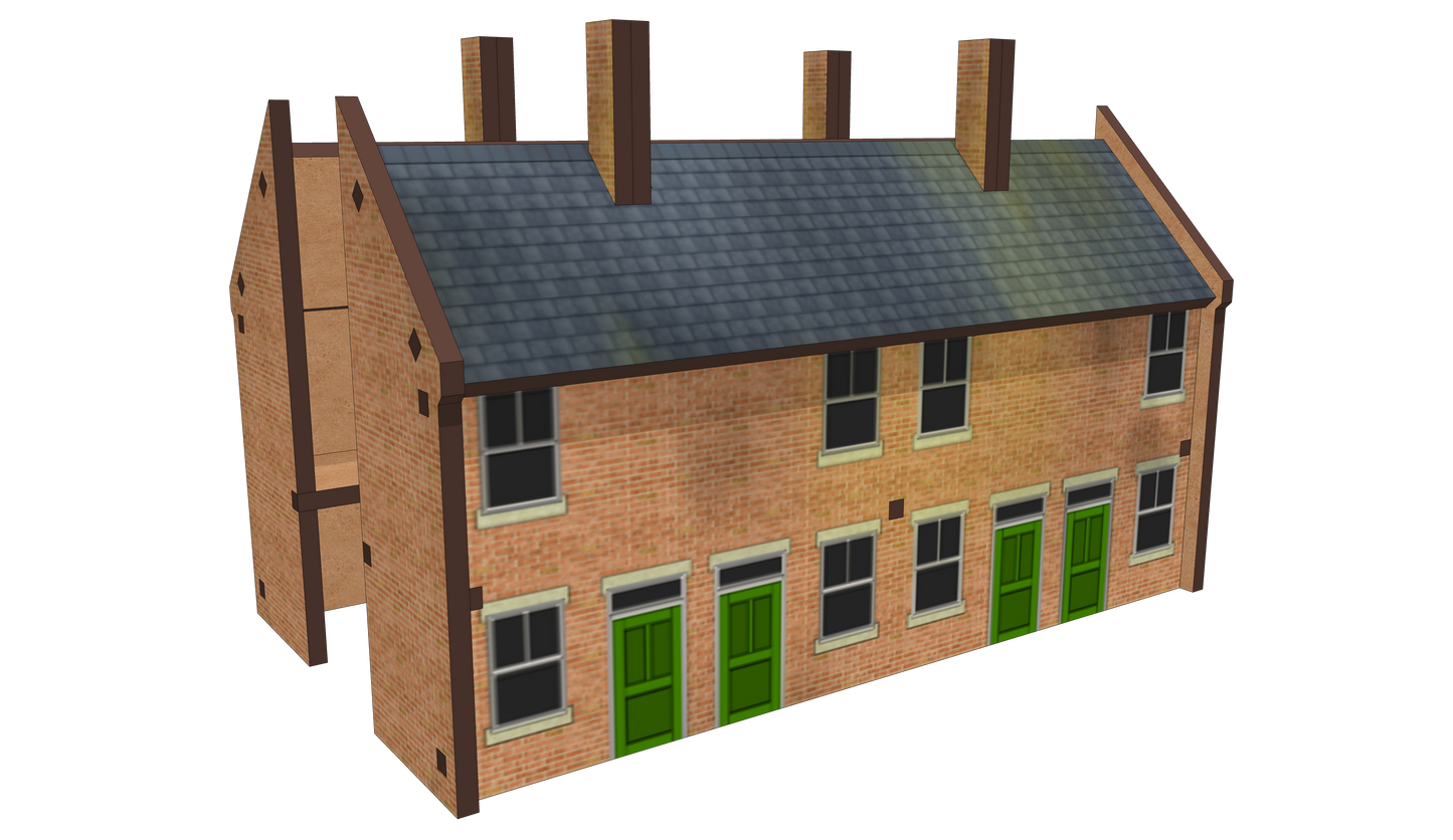 N Scale 4 Terrace Houses