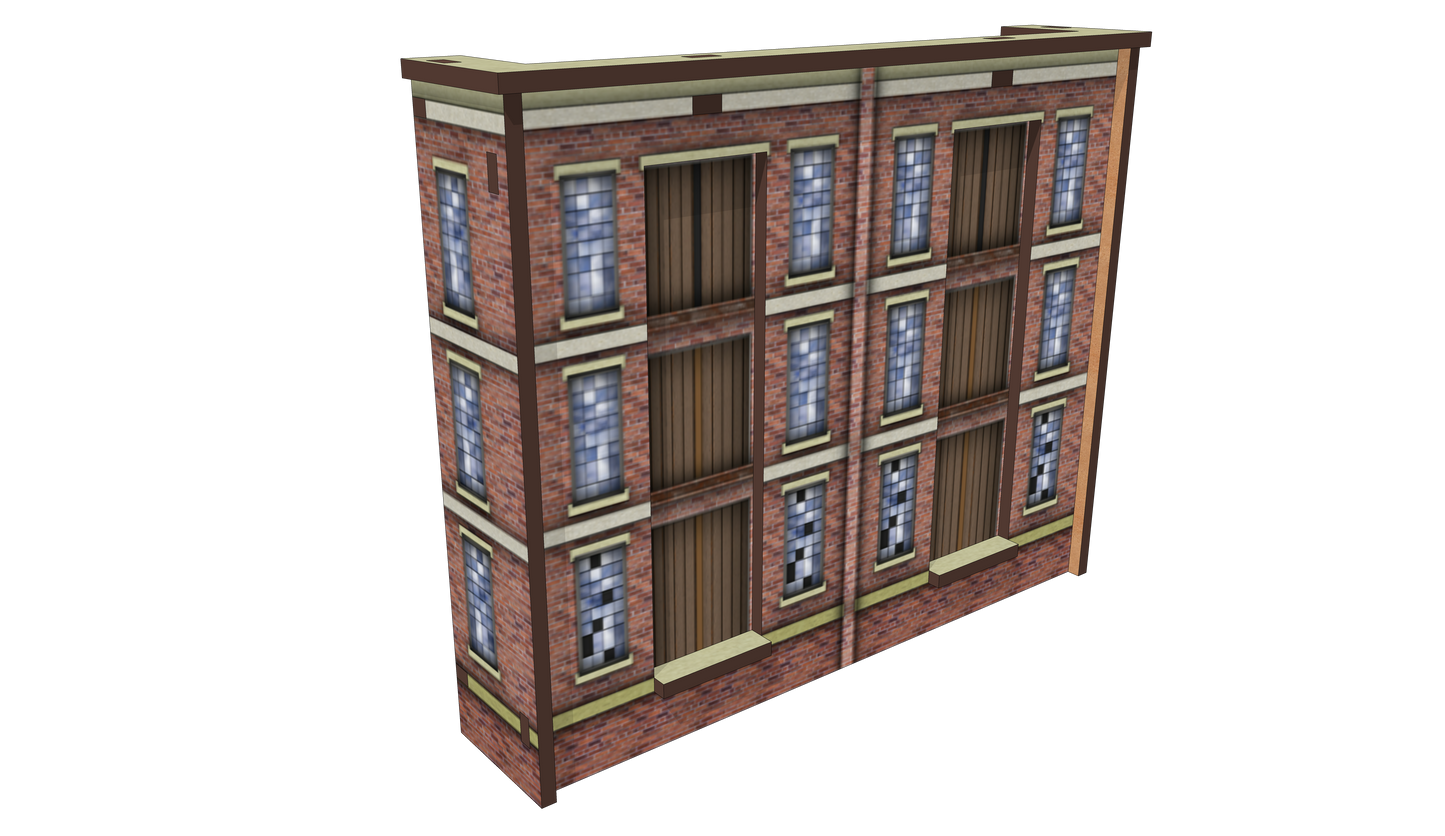 N Scale Low Relief Brick Warehouse
