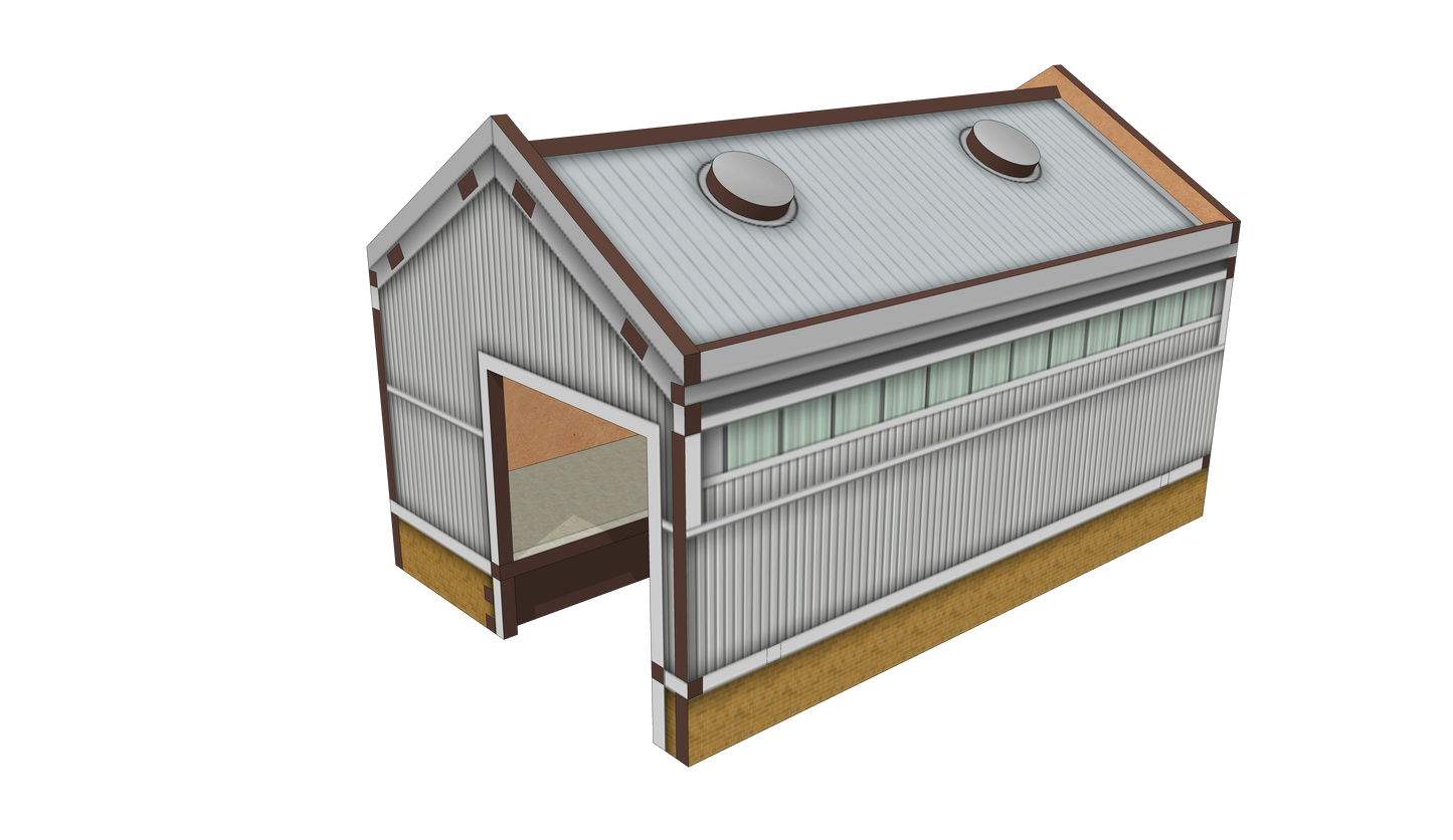 N Scale Modern Single Track Shed (Short)