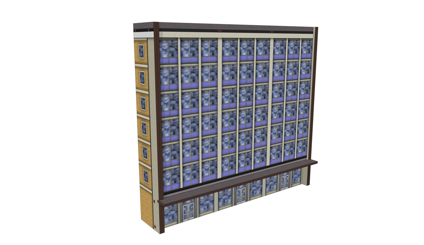 N Scale Low Relief Office block - Department Store