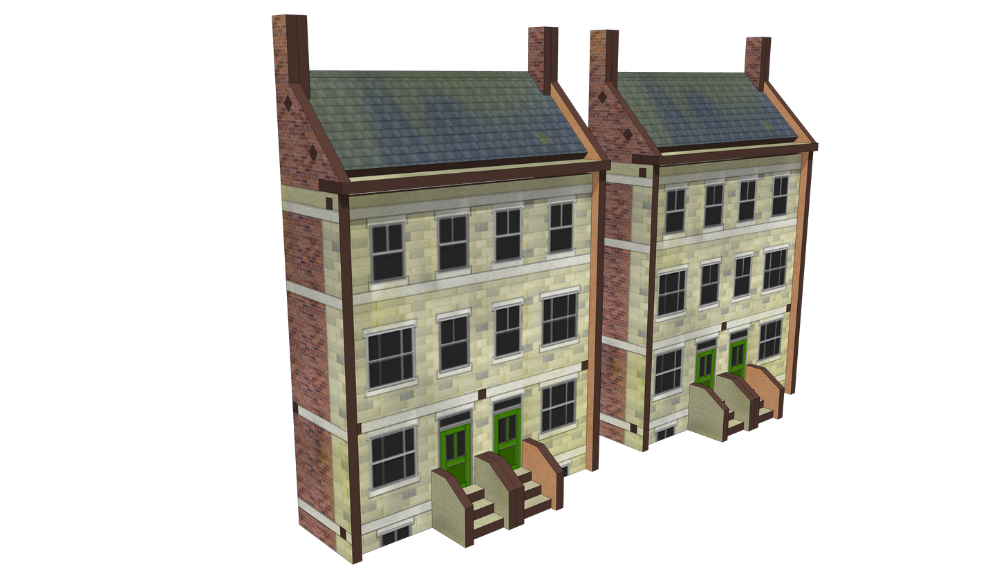 N Scale Low Relief Town House Fronts