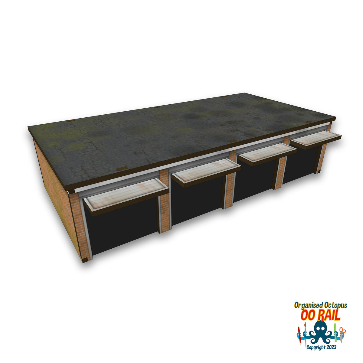 OO Scale Garage Block (4 Garages)