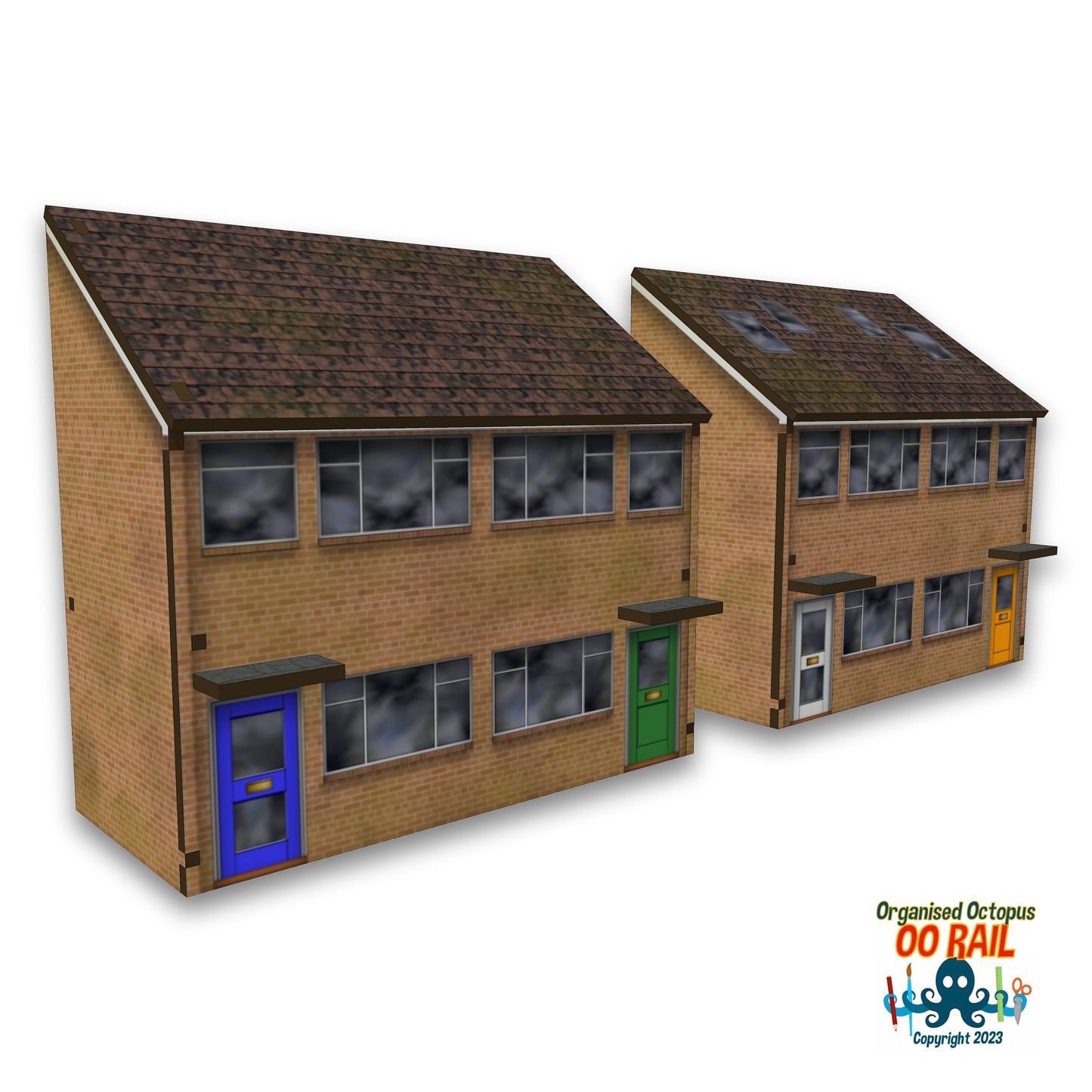OO Scale 1950s Brick Semi-Detatched Houses