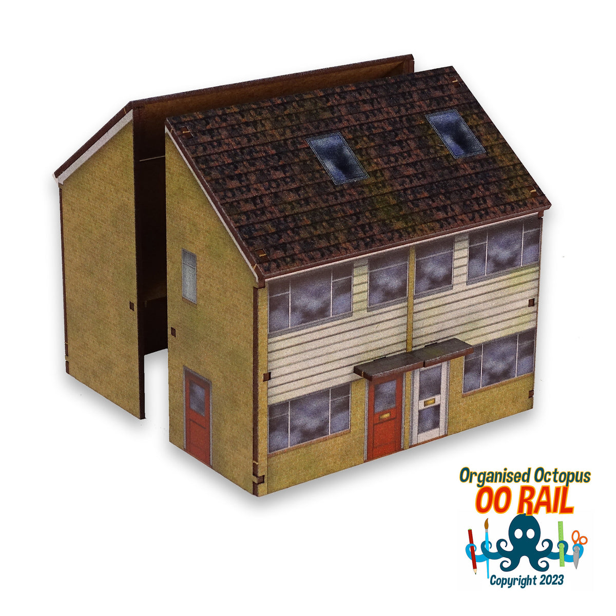 OO Scale 1980s White Clap Board Semi-Detached Houses