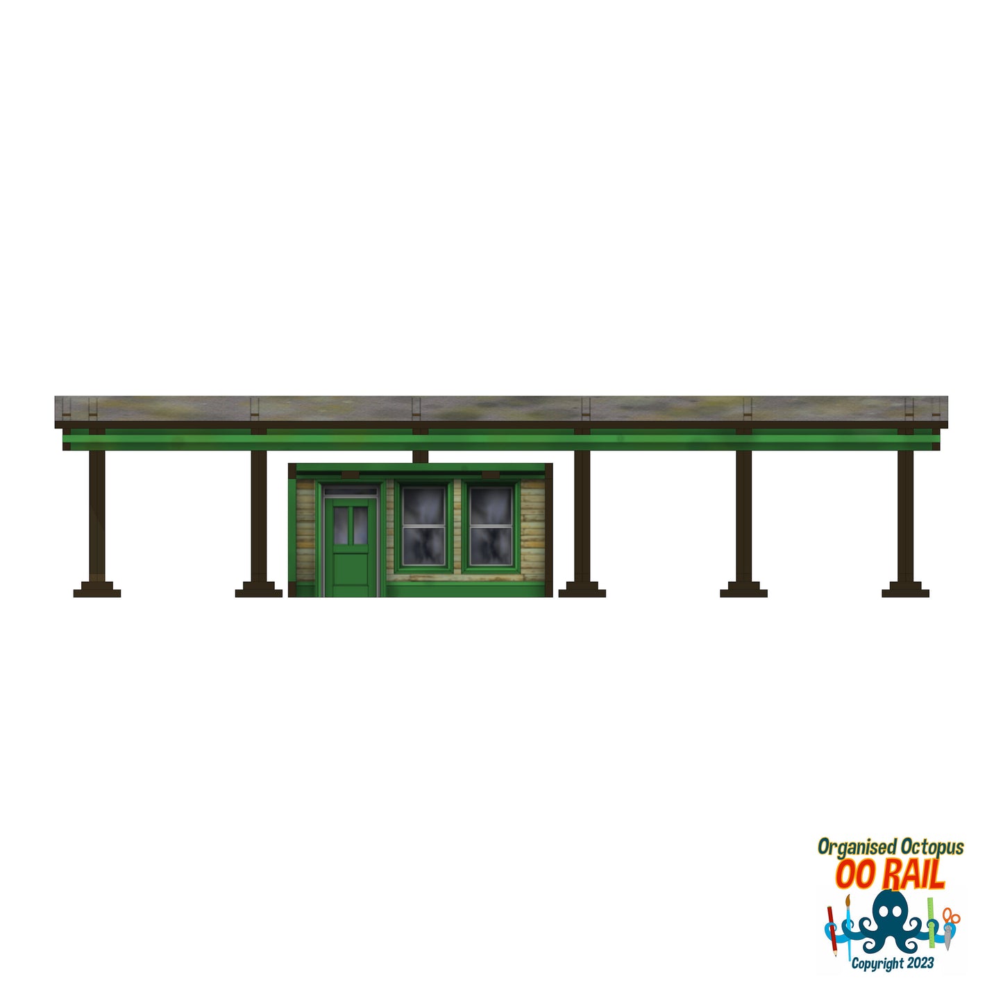 OO Scale 1900s Style Station Platform Canopy with Waiting Room
