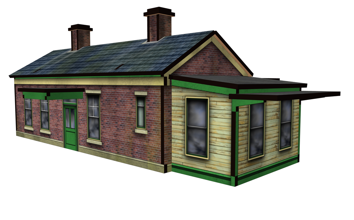 OO Scale 1900s Brick Branchline Station with Canopy and News Stand