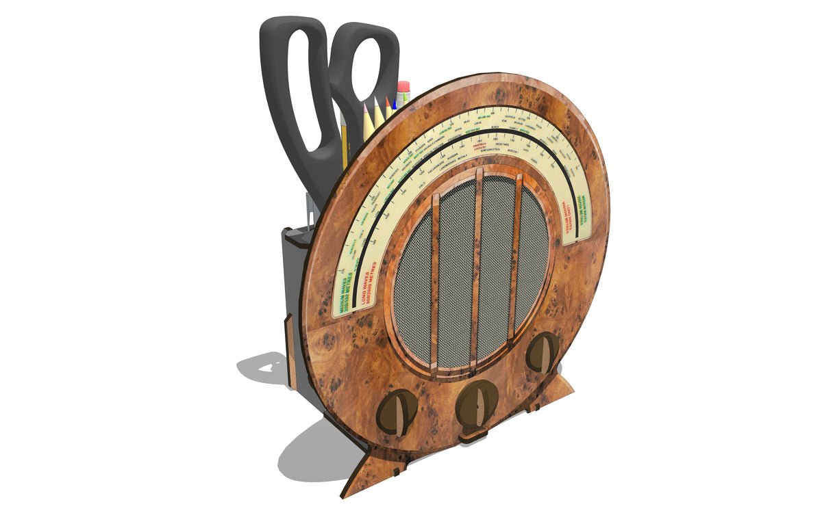 Tidy 1940s Radiogram (Bur-Walnut effect print)