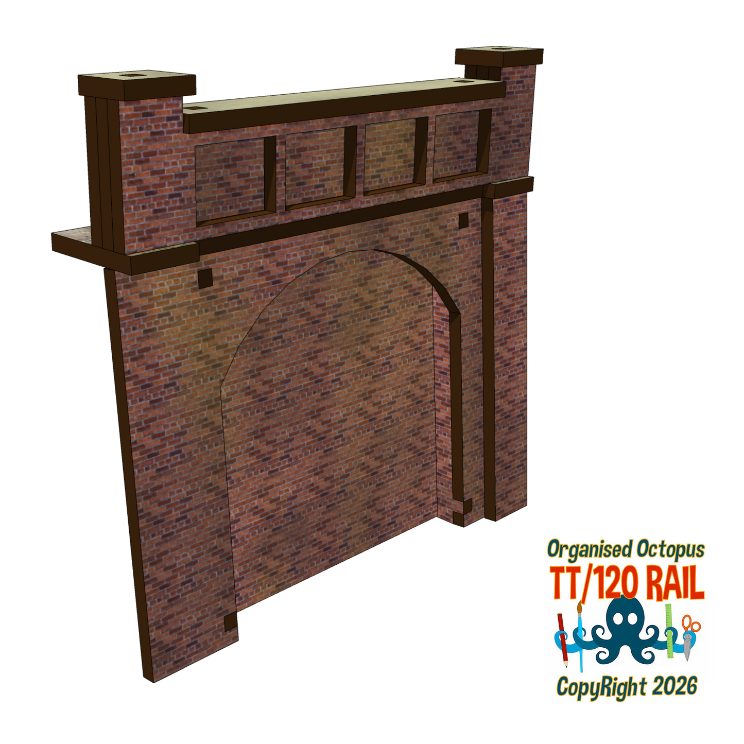 TT:120 Scale Brick Retaining Wall