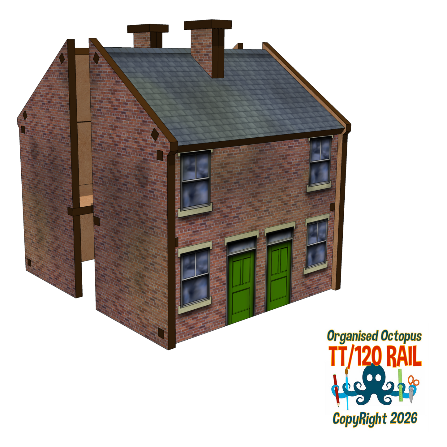 TT:120 Scale 1900s Semi-Detached House