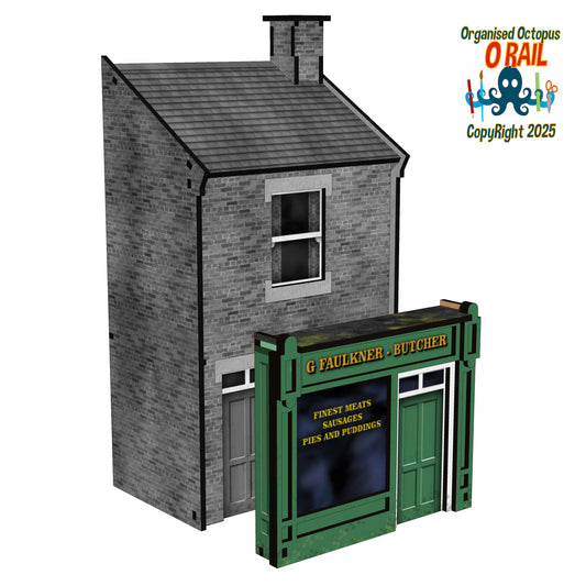 O Scale Shop Front - Butchers