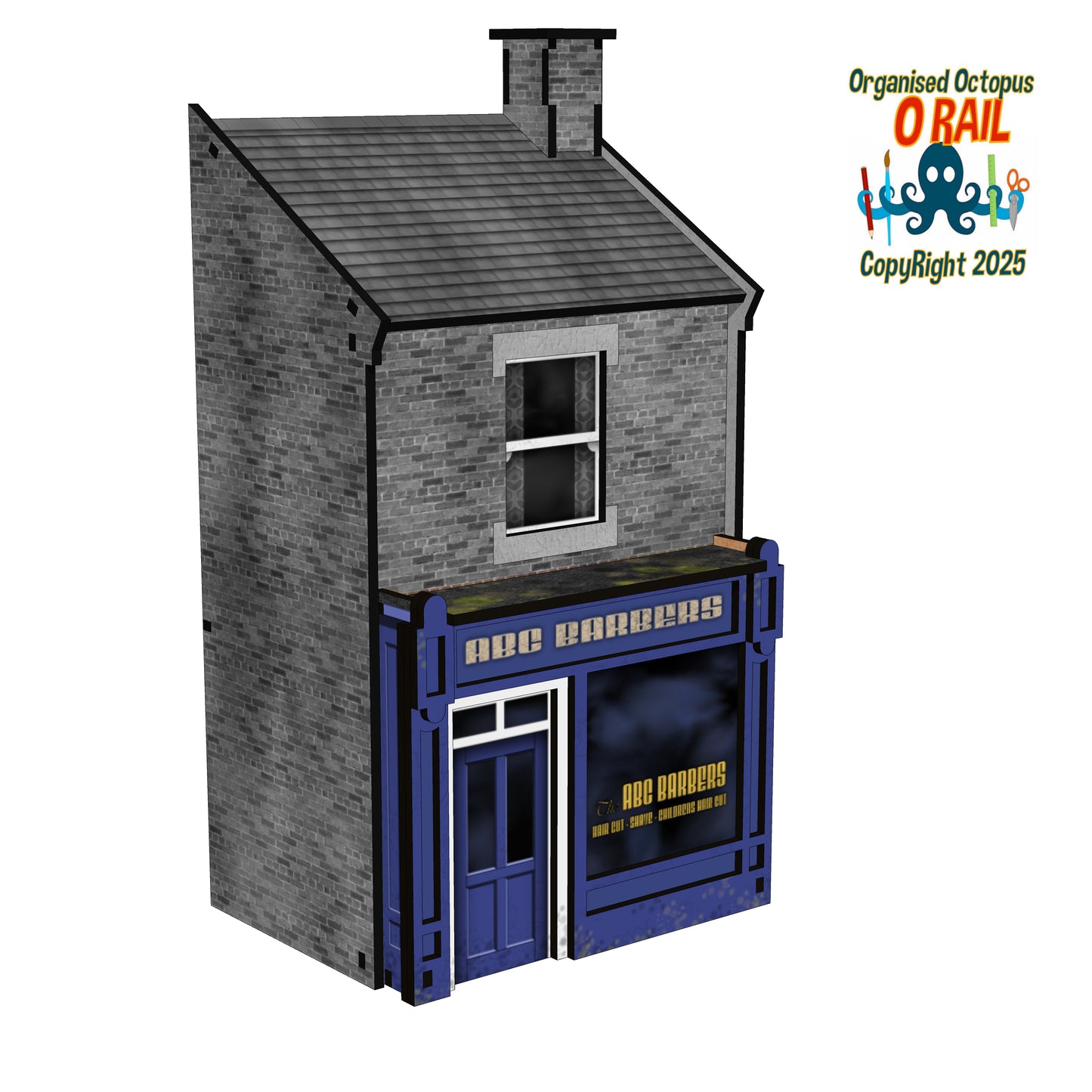 O Scale Shop Front - Barbers