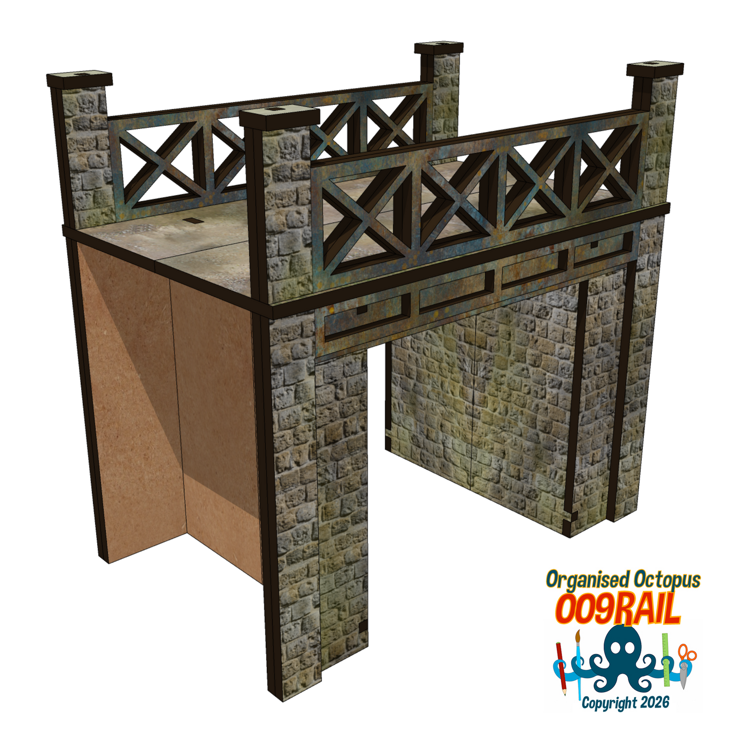 OO-9 Scale Steel (Stone) Bridge
