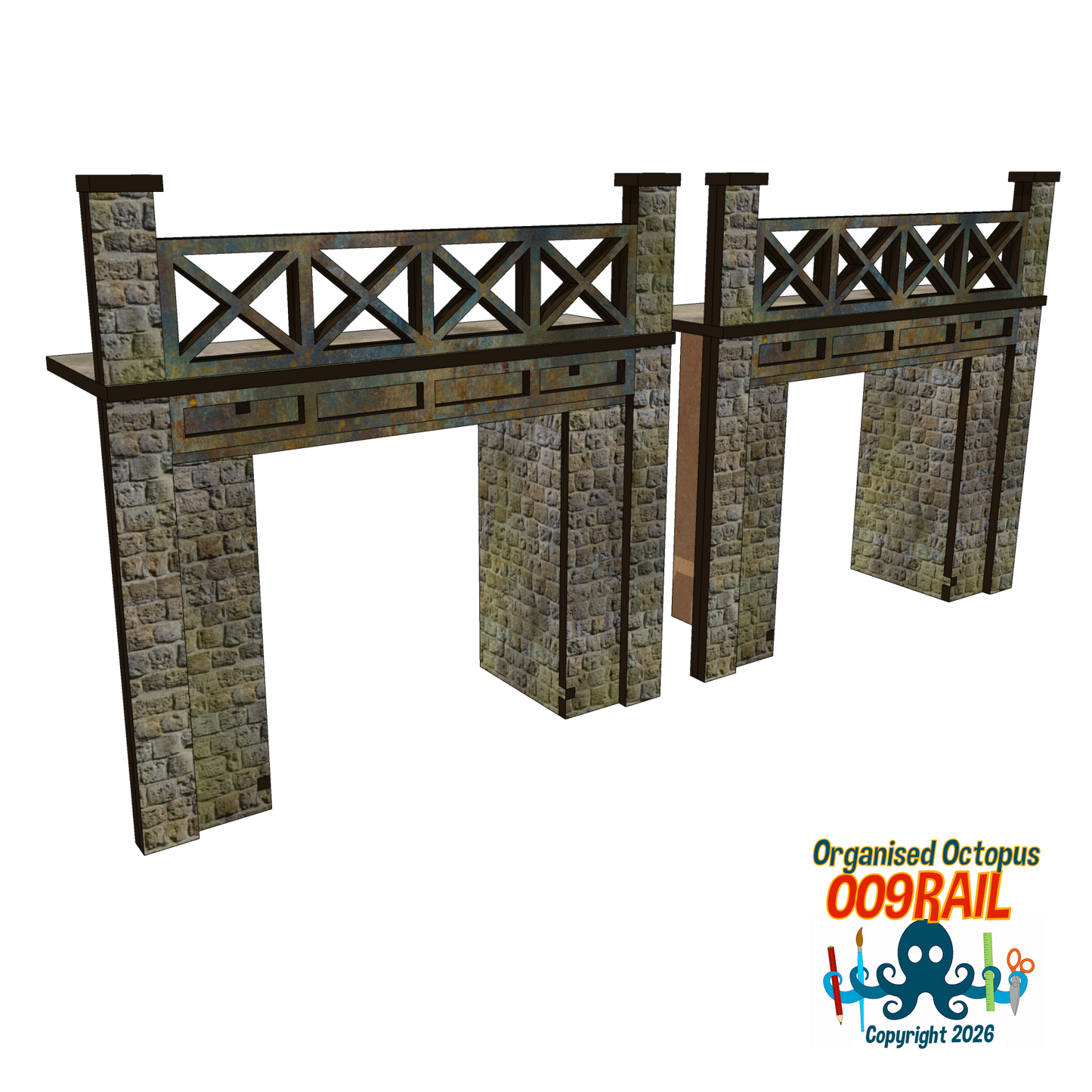 OO-9 Scale Steel (Stone) Bridge