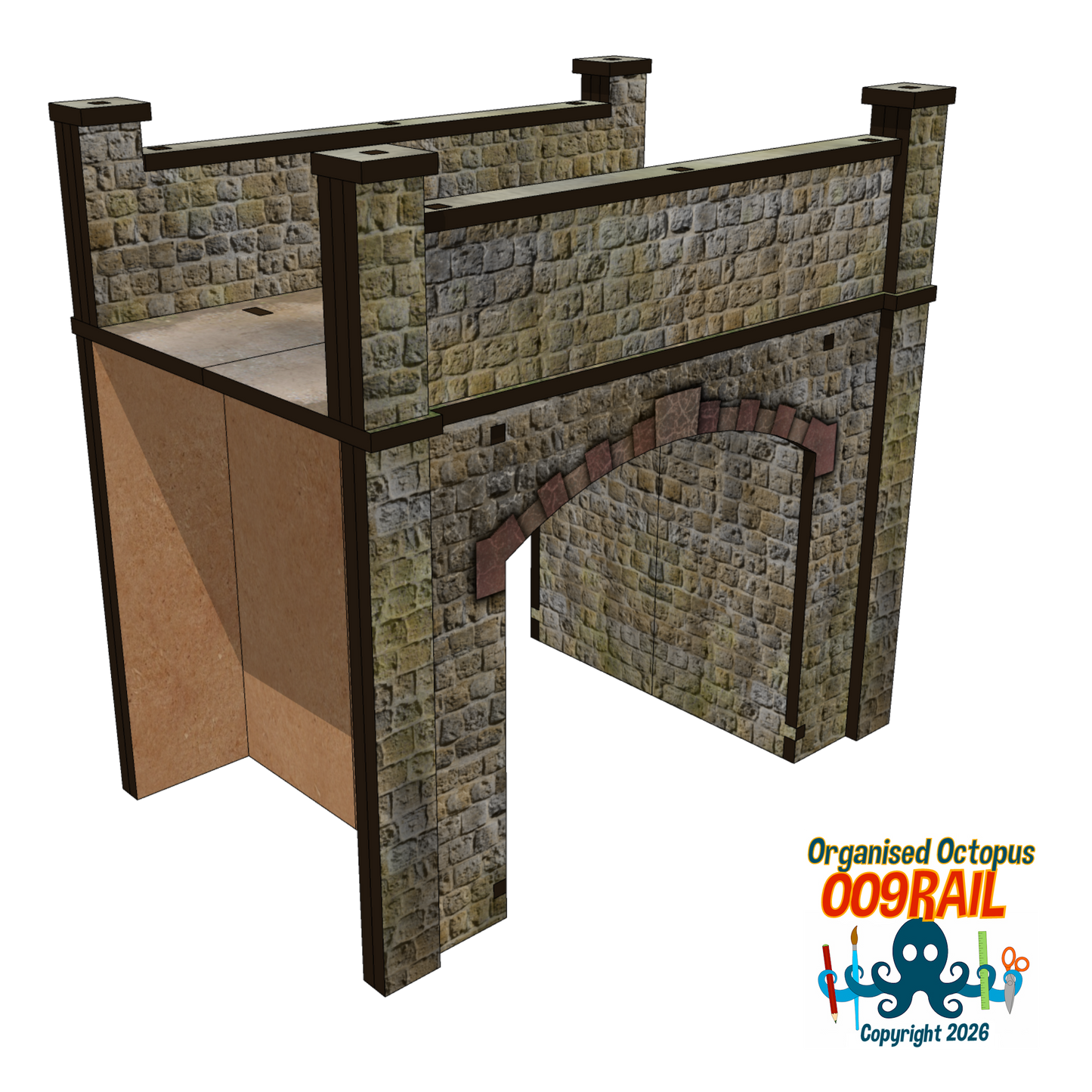 OO-9 Scale Stone Arc Bridge
