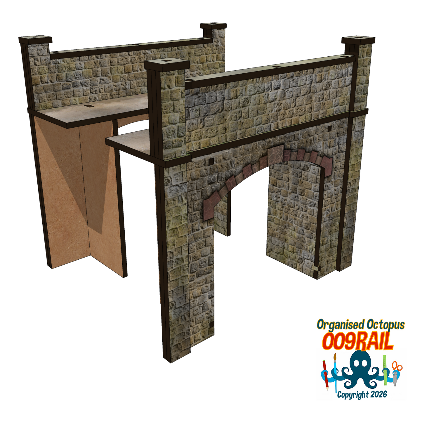 OO-9 Scale Stone Arc Bridge