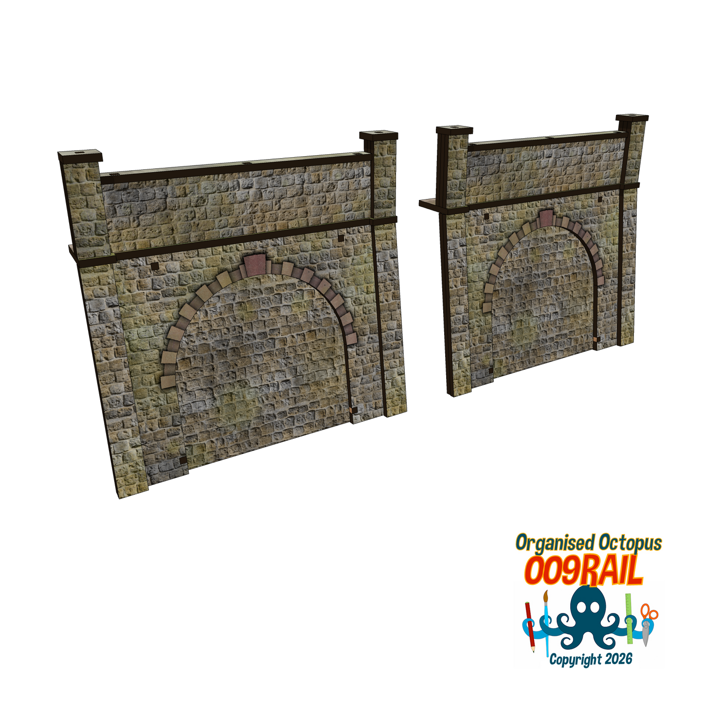 OO-9 Scale Stone Retaining Wall