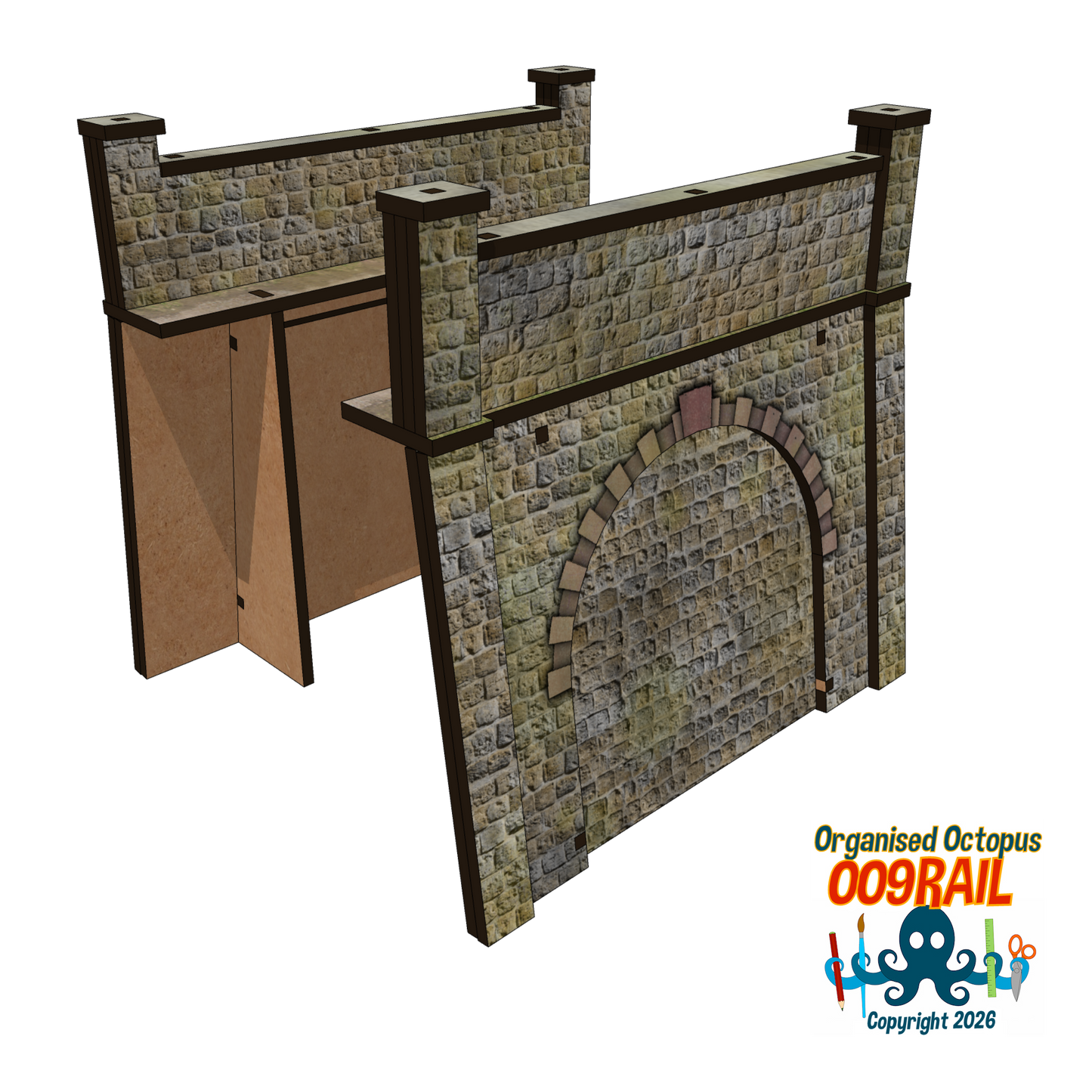 OO-9 Scale Stone Retaining Wall