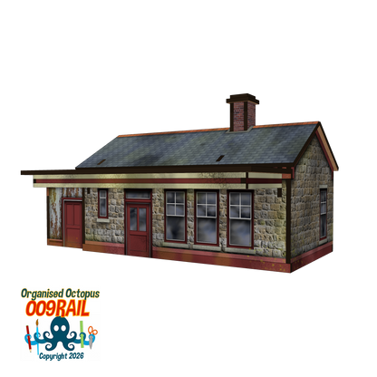 OO-9 Scale Stone Station and Waiting 'Shed'
