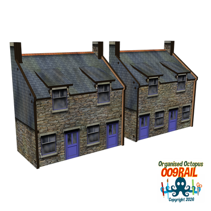 OO-9 Scale 2 Floor Stone and Slate Cottage