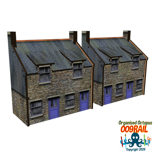 OO-9 Scale 2 Floor Stone and Slate Cottage