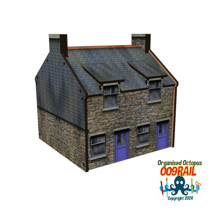 OO-9 Scale 2 Floor Stone and Slate Cottage