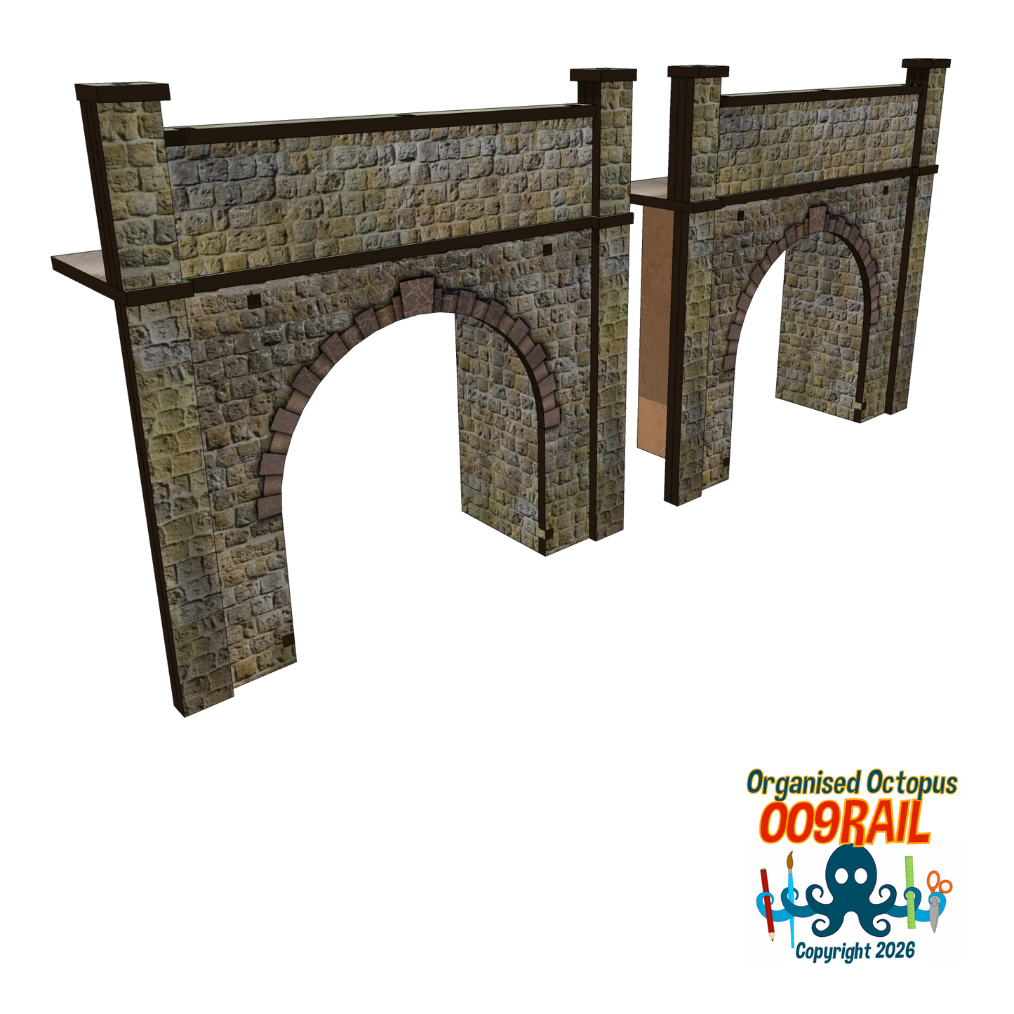 OO-9 Scale Stone Arch Bridge