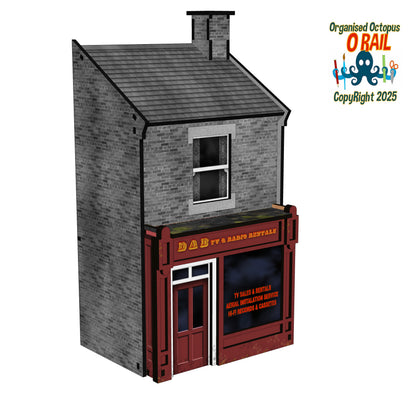 O Scale Shop Front - TV Radio Rentals