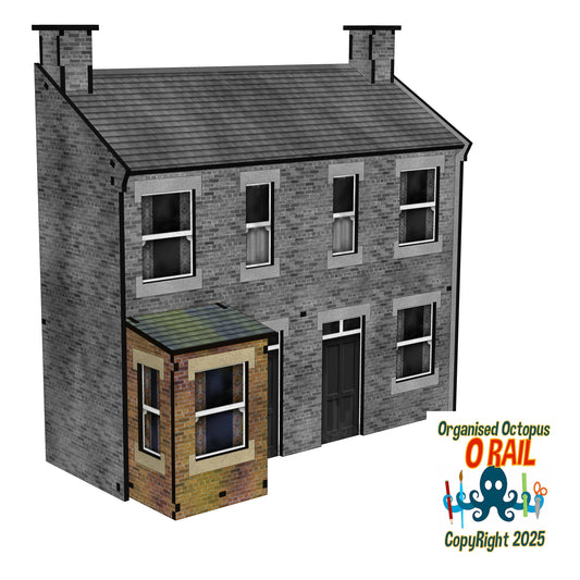 O Scale Semi Detached House Bay Windows 1 Floor