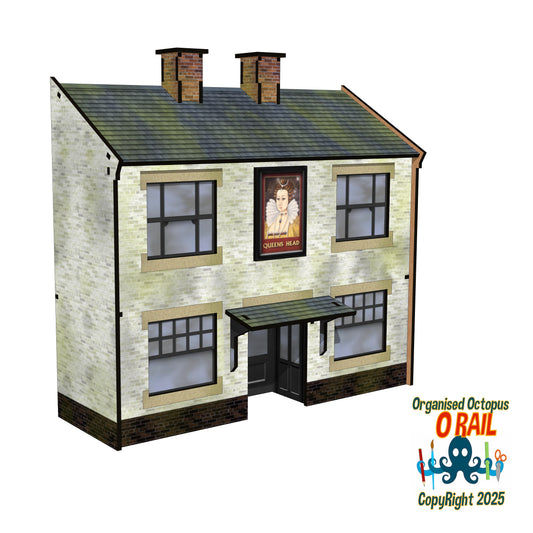 O Scale Low Relief Pub -Hotel