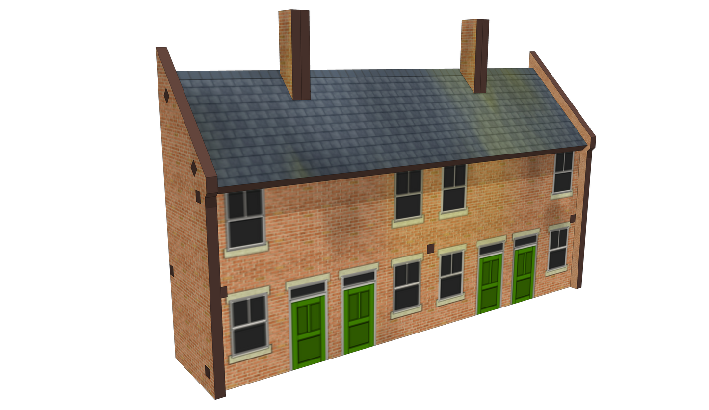N Scale 4 Terrace Houses