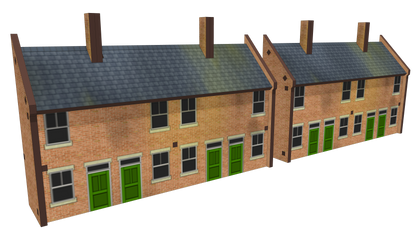 N Scale 4 Terrace Houses