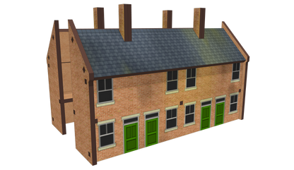 N Scale 4 Terrace Houses