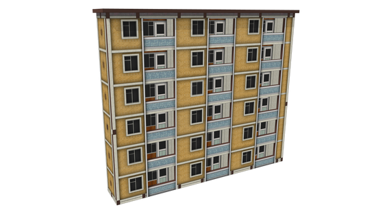 N Scale Block of Flats with Balconys