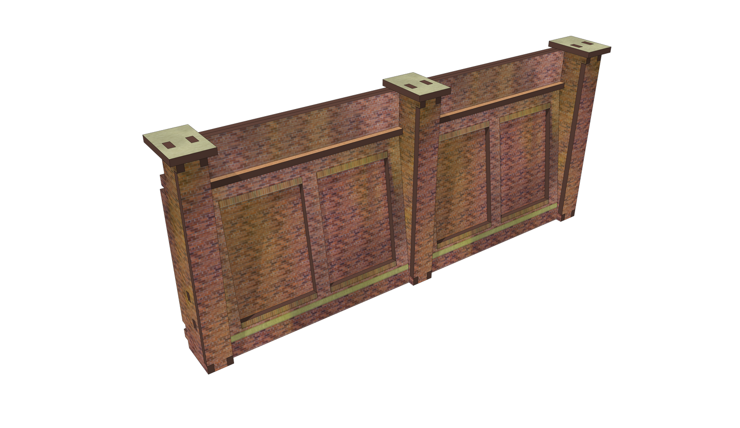 N Scale Brick Retaining Wall