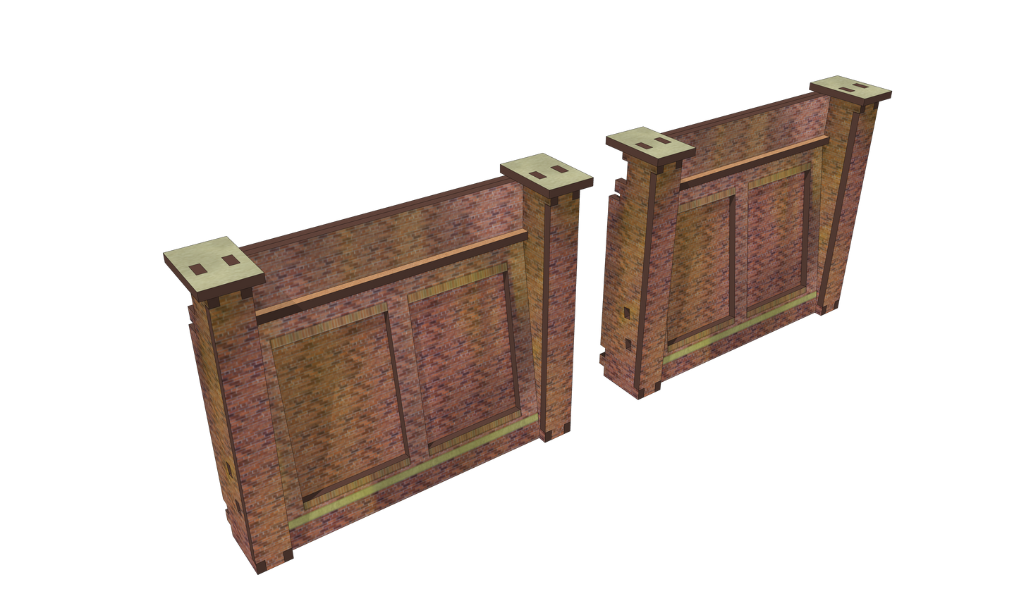 N Scale Brick Retaining Wall