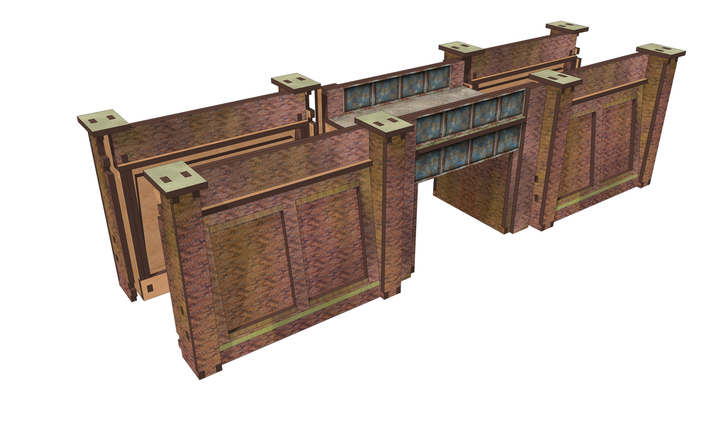 N Scale Brick Retaining Wall
