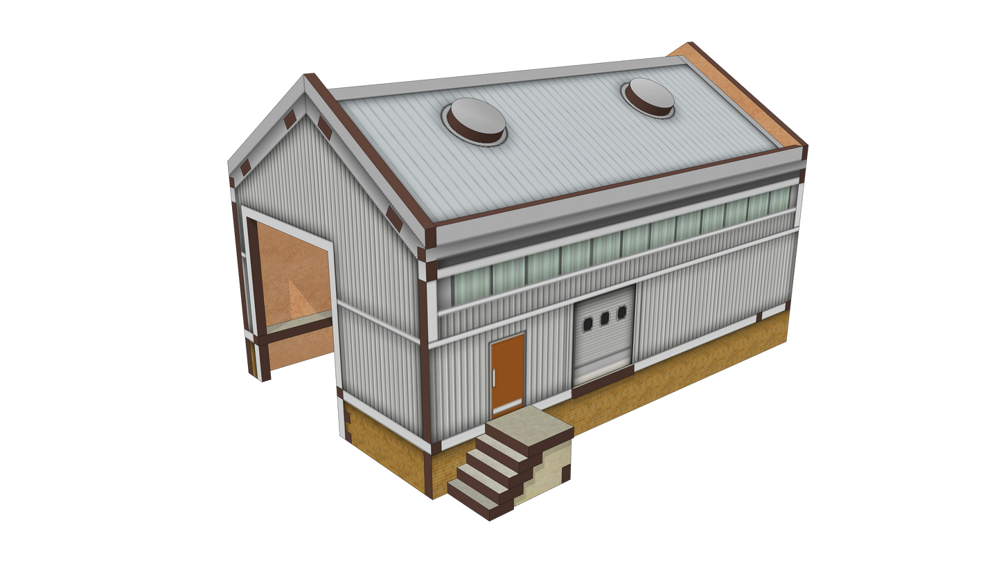 N Scale Modern Single Track Shed (Short)