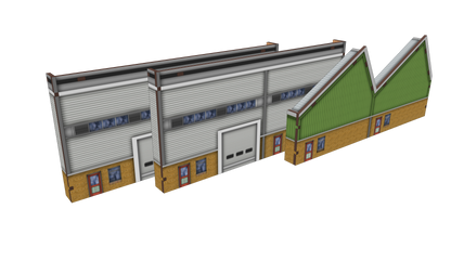 N Scale Low Relief Modern Warehouses