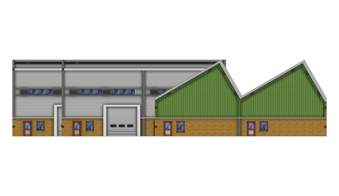 N Scale Low Relief Modern Warehouses
