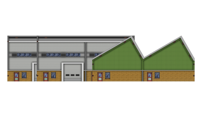 N Scale Low Relief Modern Warehouses
