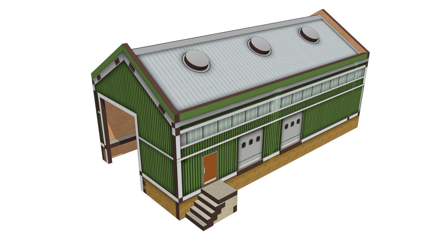 N Scale Modern Single Track Shed (Long)