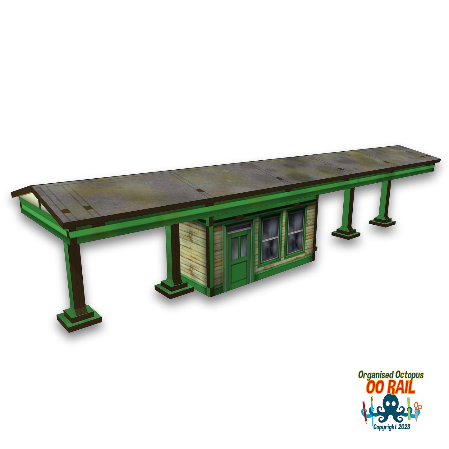 OO Scale 1900s Style Station Platform Canopy with Waiting Room