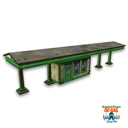 OO Scale 1900s Style Station Platform Canopy with Waiting Room