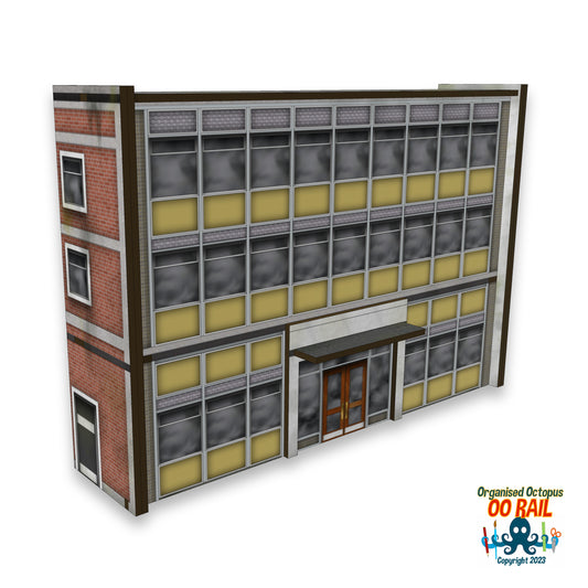 OO Scale 1970s Retail-Office-School Block Beige