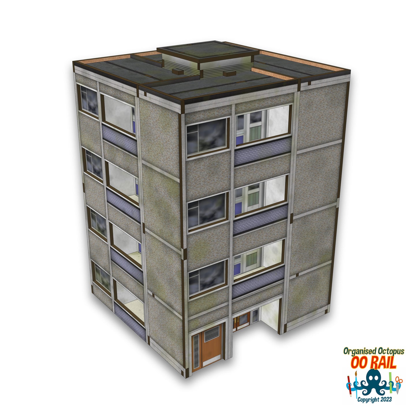 OO Scale Block of Flats - Multi - x4 Module