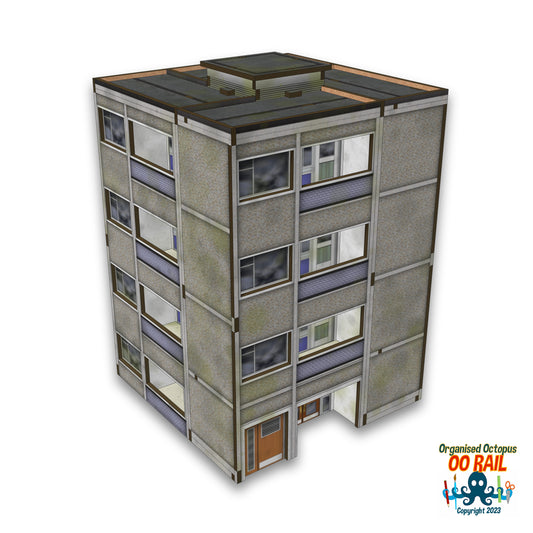 OO Scale Block of Flats - Multi - x4 Module