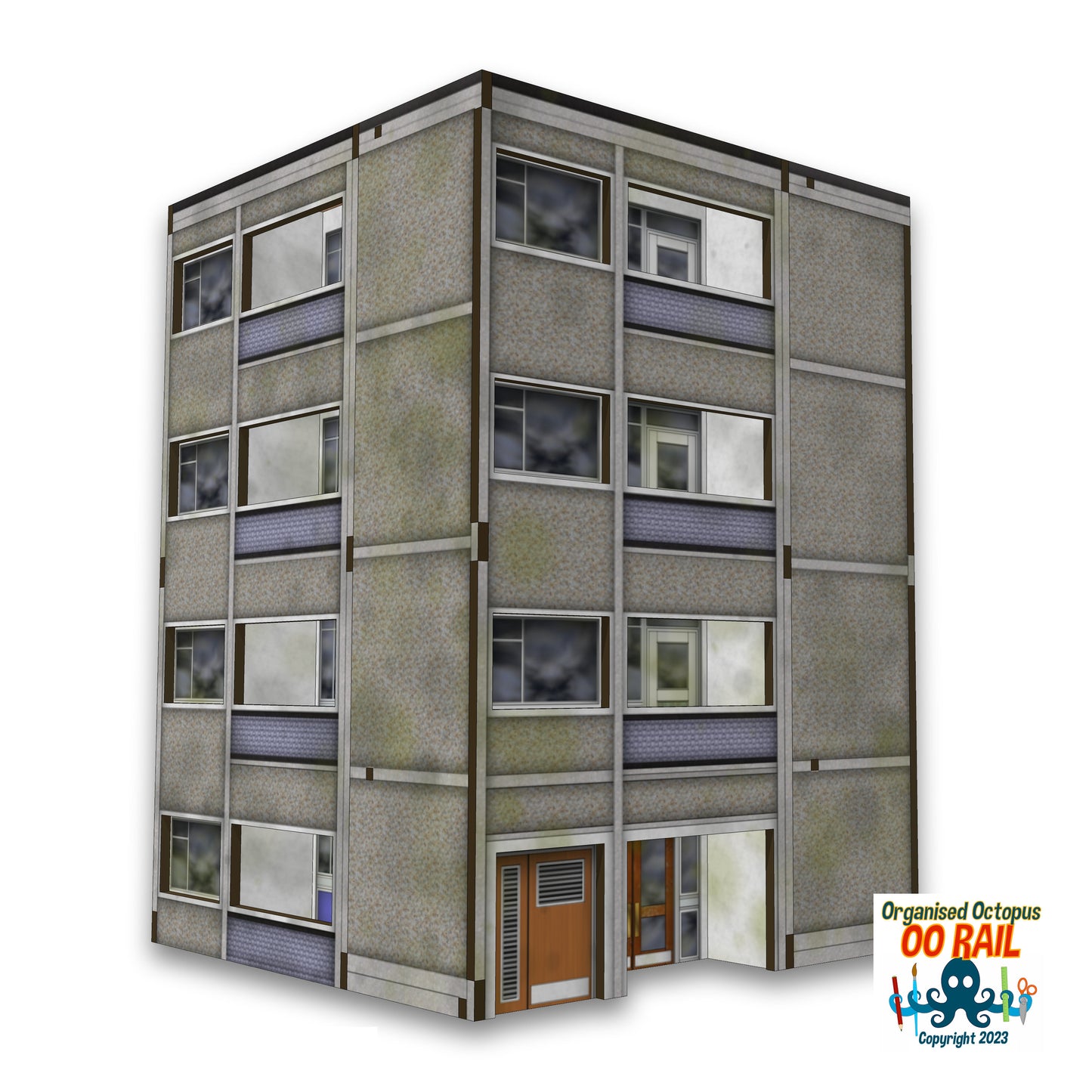 OO Scale Block of Flats - Multi - x4 Module