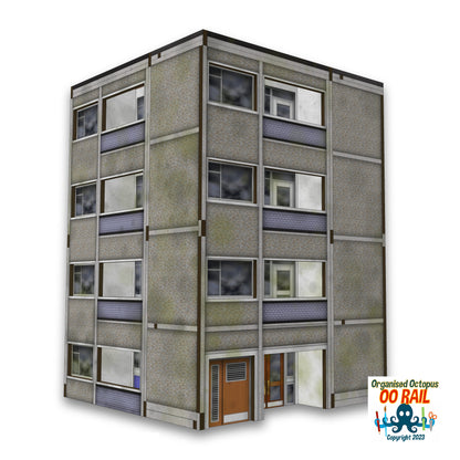OO Scale Block of Flats - Multi - x4 Module