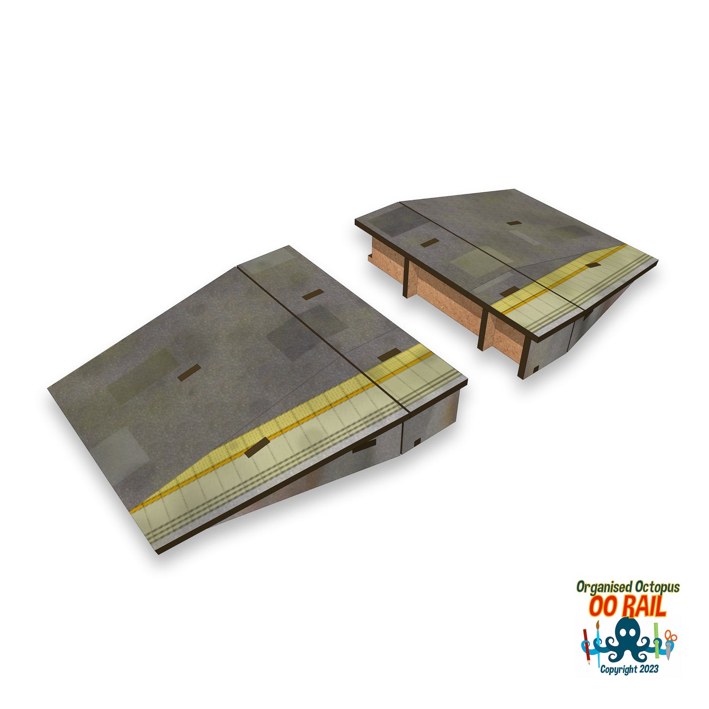 OO Scale Angled Platform Run Off Kit 7.6cm long.